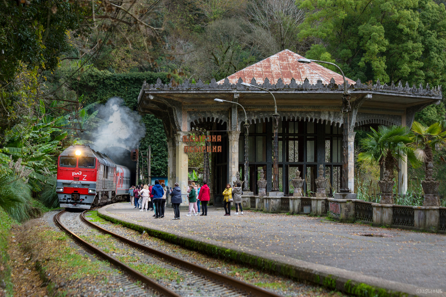 2ТЭ116У-0201; Abkhazian Railway — Станции и Перегоны